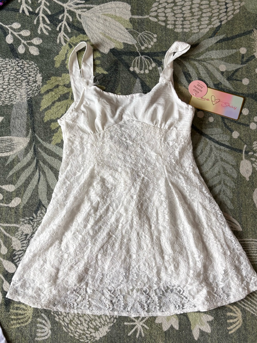 White Lace Sundress with Tie Straps